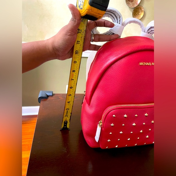 Michael Kors Erin Medium Leather Backpack - Color Flame - Picture 9 of 10